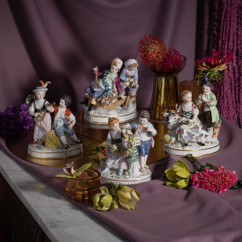 Meissen Figurine Four Seasons Group Summer, Couple with Lute