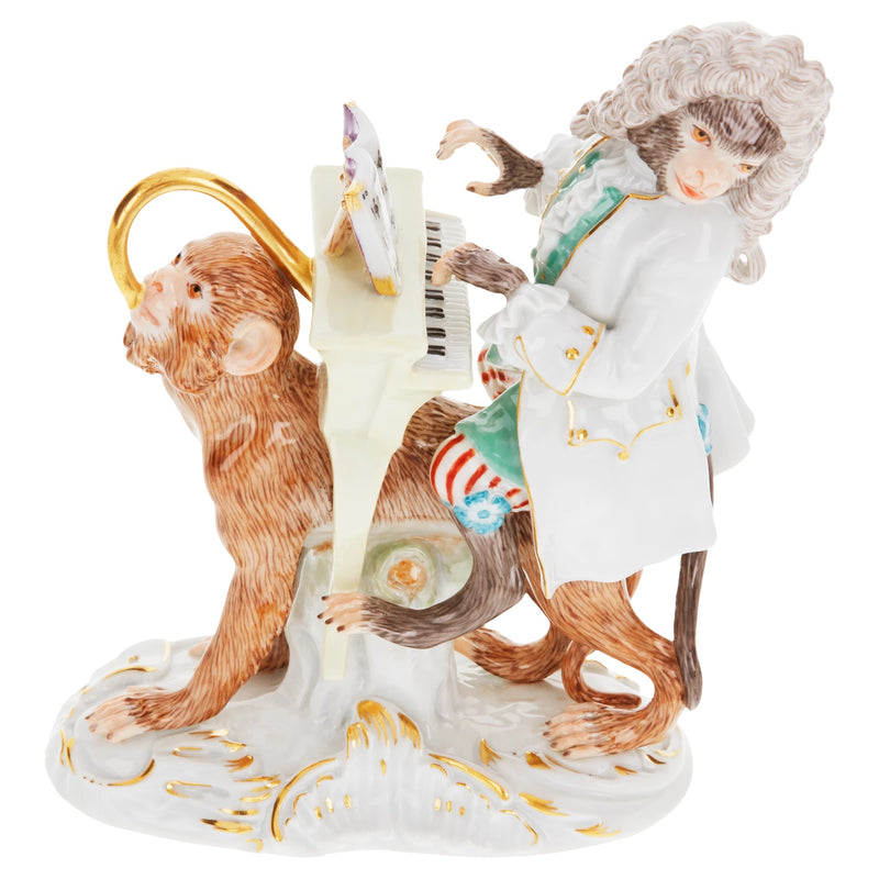 Meissen Monkey Orchestra Pianist