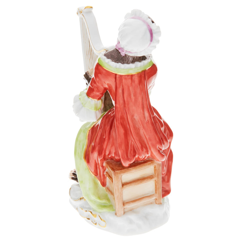 Meissen Monkey Orchestra Harpist