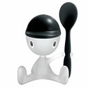 Alessi A di Cico Egg Cup with Salt Castor and Spoon - Black