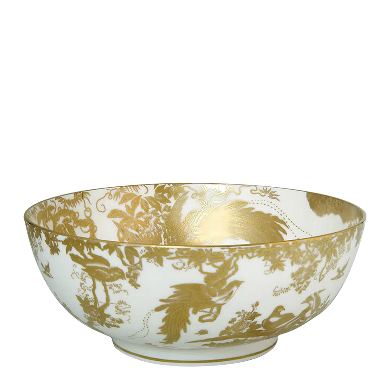 Royal Crown Derby Aves Gold Salad Bowl