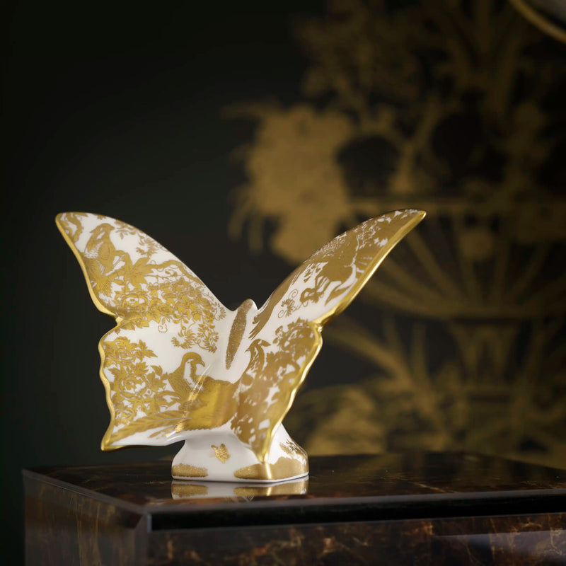 Royal Crown Derby Aves Gold Butterfly Paperweight