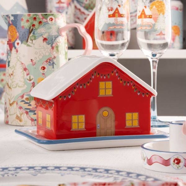 Cath Kidston Christmas House Butter Dish