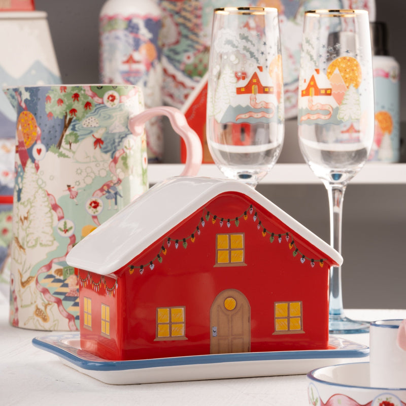 Cath Kidston Christmas House Butter Dish