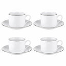 Royal Worcester Classic Platinum Palladian Teacup & Saucer, Set of 4