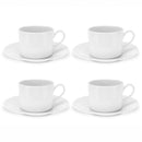 Royal Worcester Classic White Tea Cup & Round Saucer, Set of 4