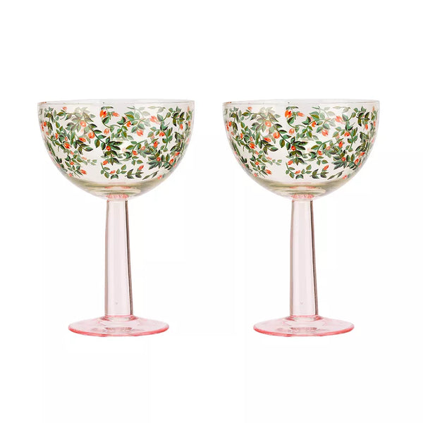 Cath Kidston Dolly Rose Champagne Coupes, Set of 2