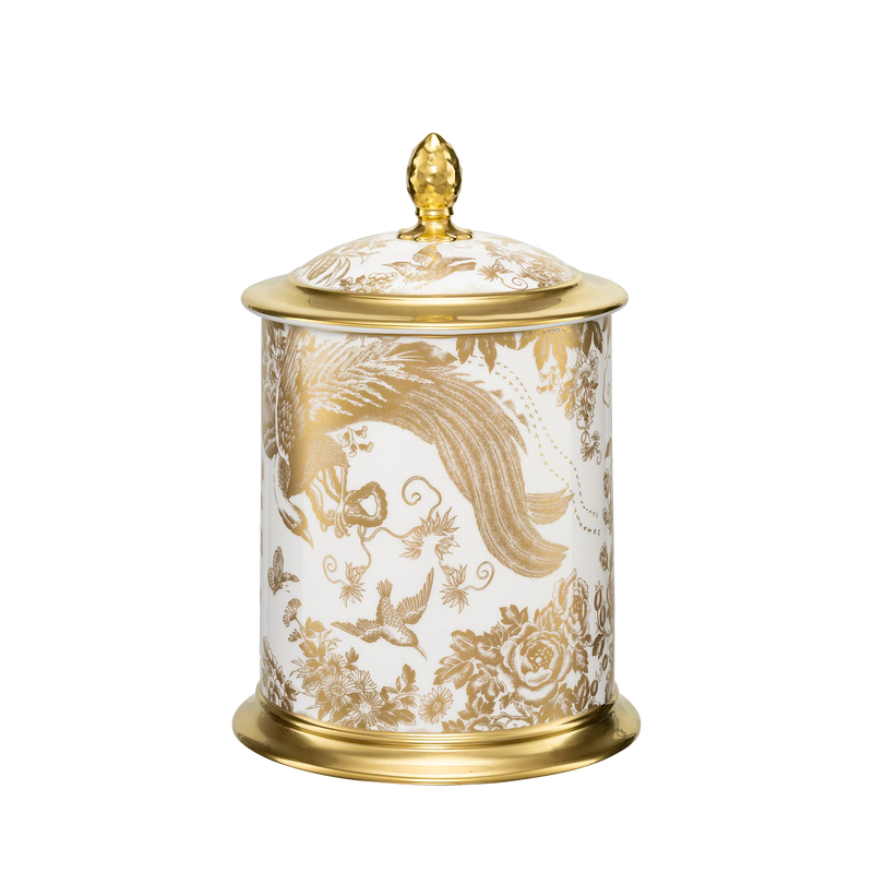 Royal Crown Derby Aves Gold Storage Jar 50oz