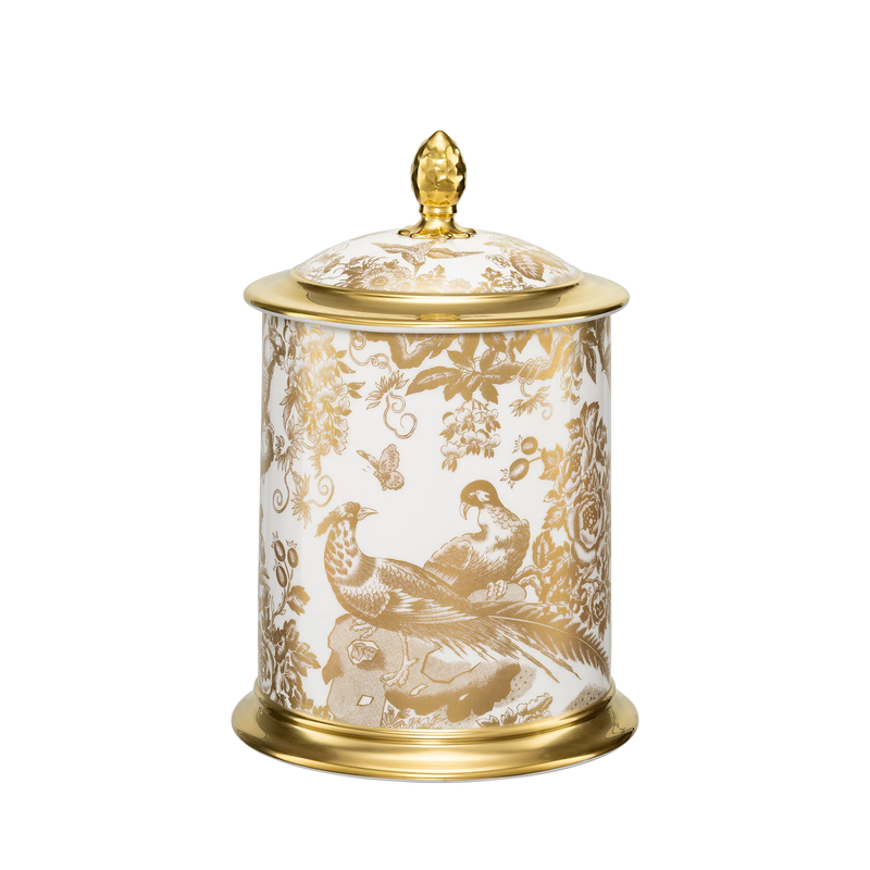 Royal Crown Derby Aves Gold Storage Jar 50oz