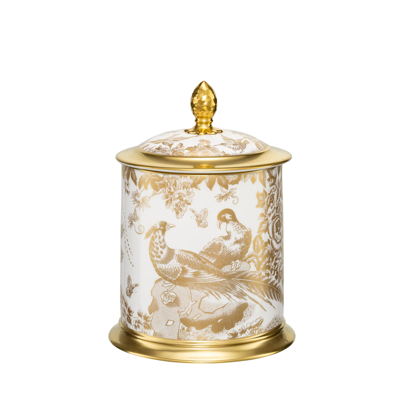 Royal Crown Derby Aves Gold Storage Jar 35oz