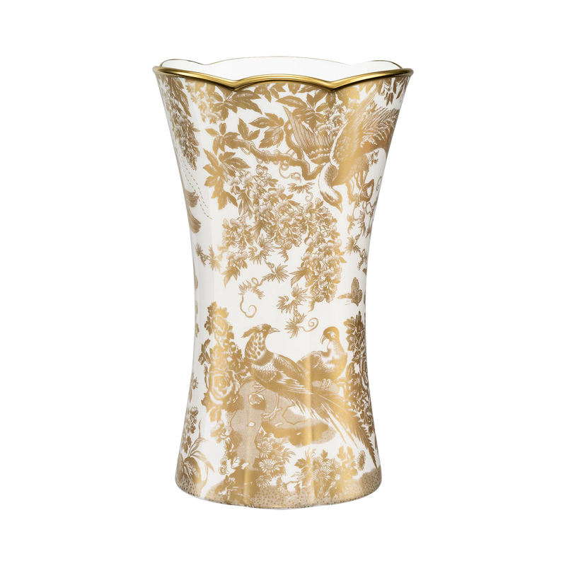 Royal Crown Derby Aves Gold Column Vase