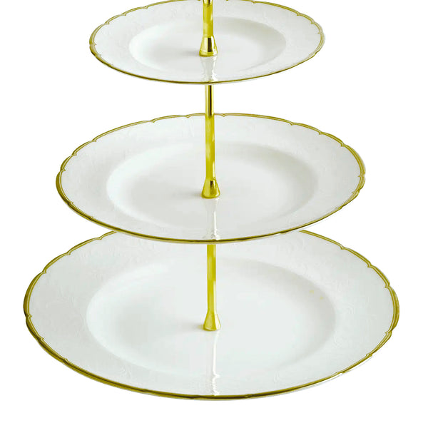 Royal Crown Derby Darley Abbey Pure Gold Cake Stand - 3 Tier