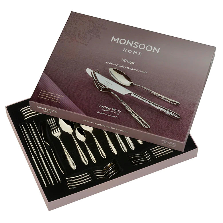 Arthur Price Monsoon Mirage 44 Piece Stainless Steel Set