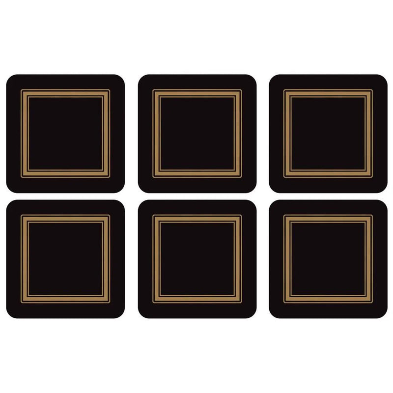 Pimpernel Classic Black Coasters Set of 6