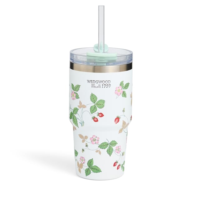 Wedgwood Wild Strawberry Tumbler with Straw