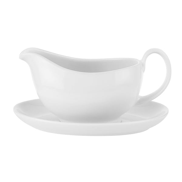 Royal Worcester Classic White Sauce Boat & Stand
