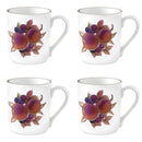 Royal Worcester Evesham Gold Mug Peach & Blackberry Set of 4