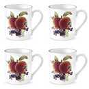 Royal Worcester Evesham Gold Mug Apple & Blackcurrant Set of 4