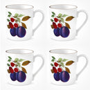 Royal Worcester Evesham Gold Mug Plum & Cherry Set of 4