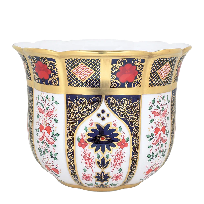Royal Crown Derby Old Imari Solid Gold Band Gardenia Planter