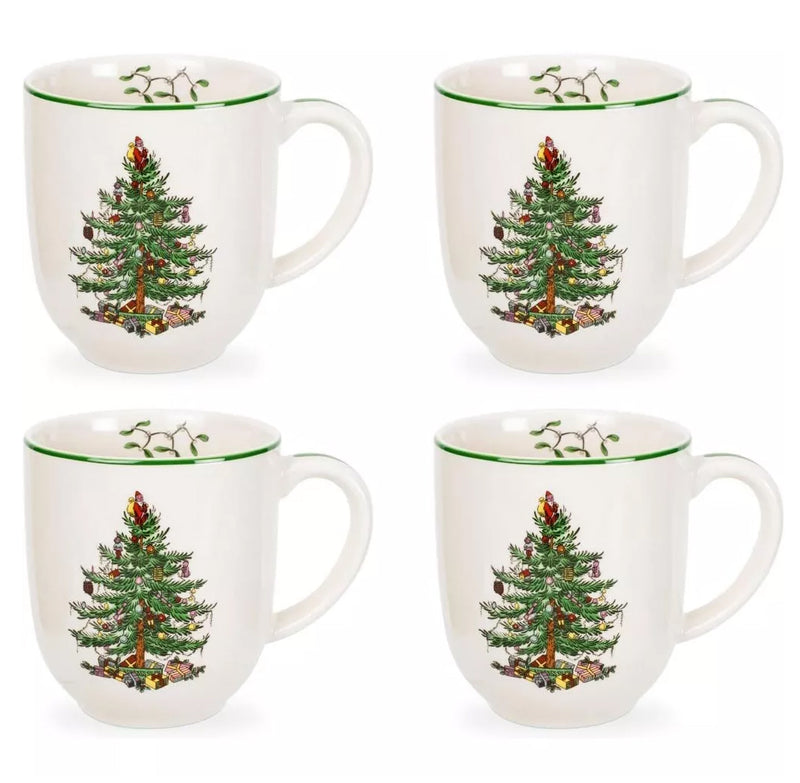 Spode Christmas Tree Cafe Mug Set of 4