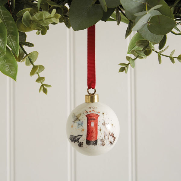 Royal Worcester Wrendale Designs Annual 2023 Bauble - The Christmas Post