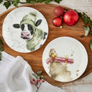Royal Worcester Wrendale Designs Cow & Duck Coupe Plate Set of 2