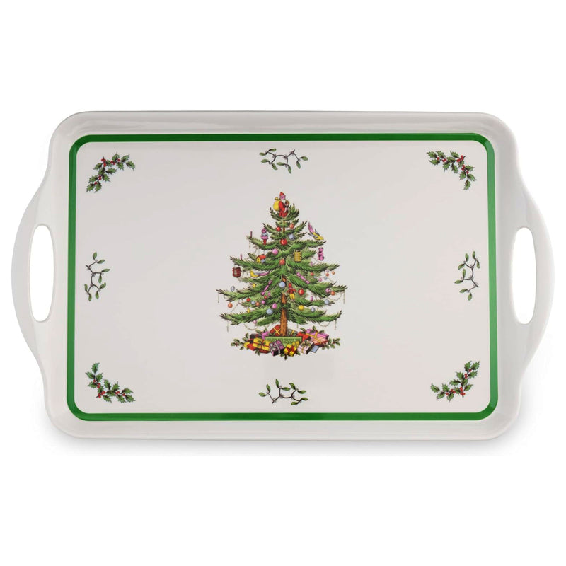 Spode Christmas Tree Melamine Large Serving Tray With Handles