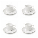 Royal Worcester Classic White Espresso Coffee Cup & Saucer, Set of 4