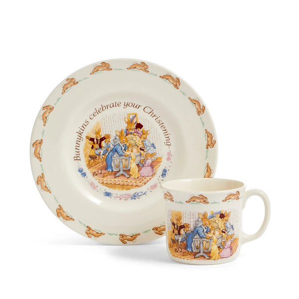 Royal Doulton Bunnykins Christening Plate & Mug 2-Piece Set