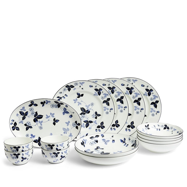 Wedgwood Wild Strawberry Inky Blue 15 Piece Dinnerware Set