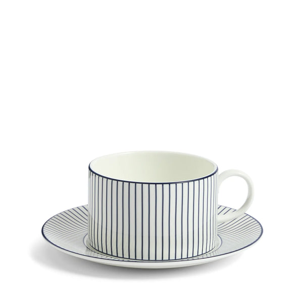 Wedgwood Gio Pinstripe Teacup & Saucer White