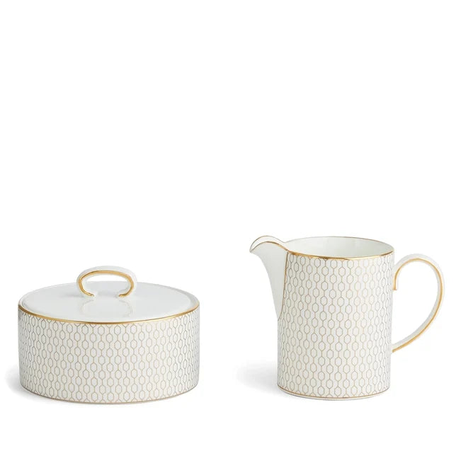 Wedgwood Gio Gold Covered Sugar & Creamer