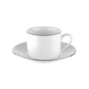 Royal Worcester Classic Platinum Palladian Teacup & Saucer, Set of 4