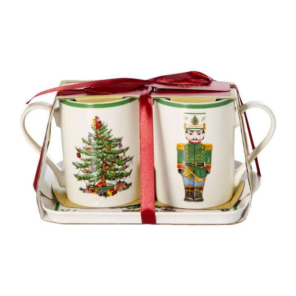 Spode Christmas Tree 3 Piece Nutcracker Mug and Tray Set