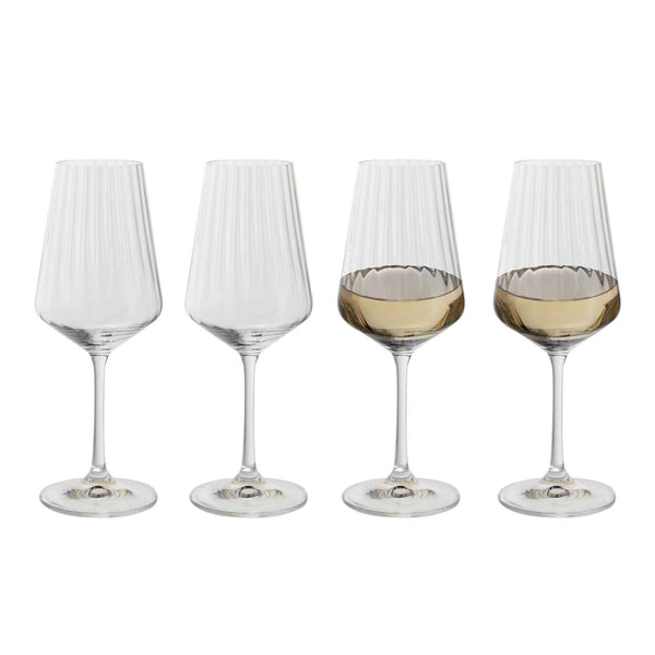 Dartington Cheers! Optic White Wine, Set of 4