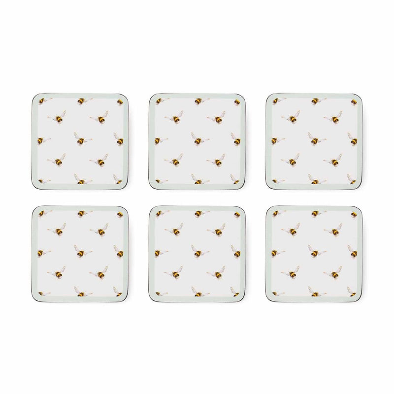 Pimpernel for Royal Worcester Wrendale Designs 'The Bee' Coasters Set of 6