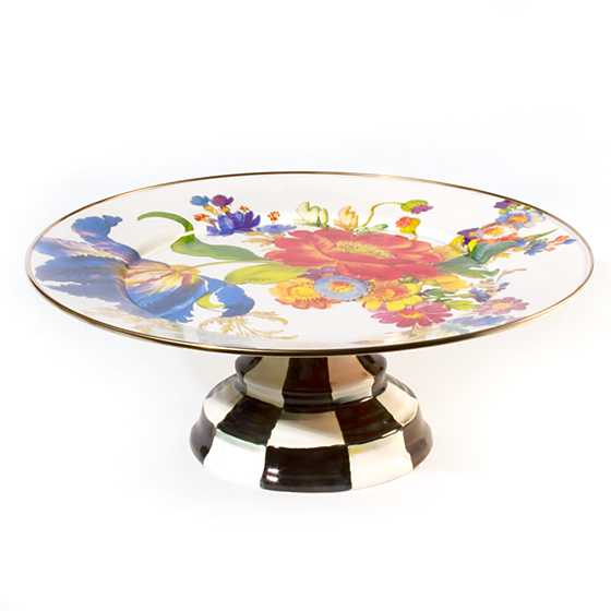 Mackenzie-Childs Flower Market Enamel Pedestal Platter Large