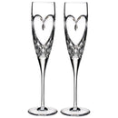 Waterford Crystal Occasions True Love Champagne Flutes Set of 2