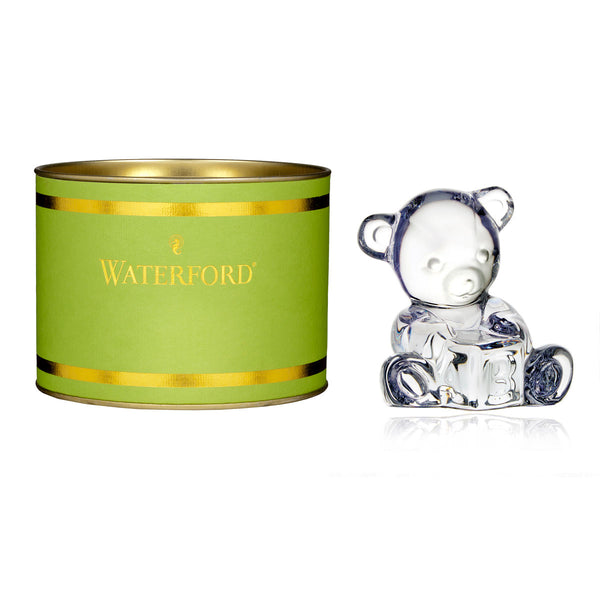Waterford Crystal Giftology Baby Bear with Block