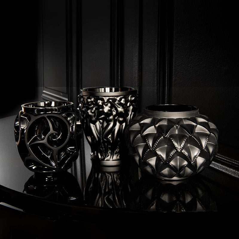 Lalique Bacchantes Small Vase in Black