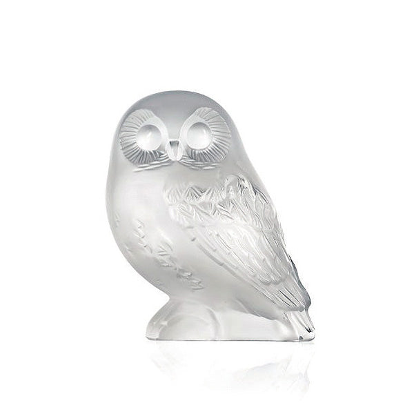 Lalique Shivers Owl Sculpture  in Clear
