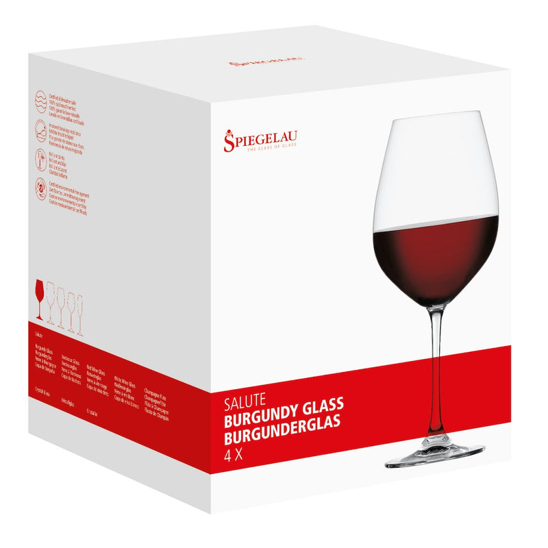 Spiegelau Salute Burgundy Wine Glasses, Set of 4