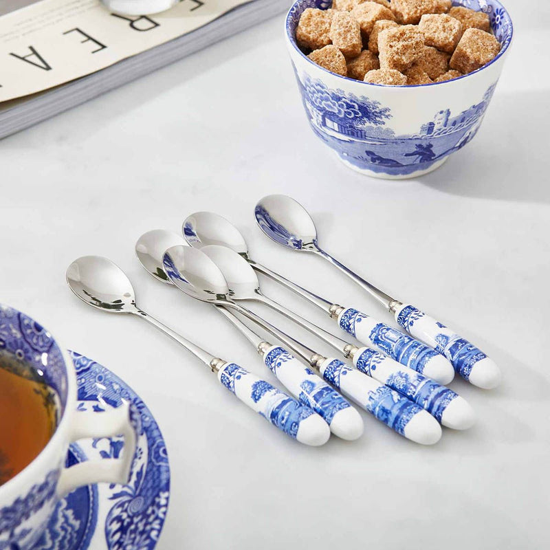 Spode Blue Italian Tea Spoons Set of 6