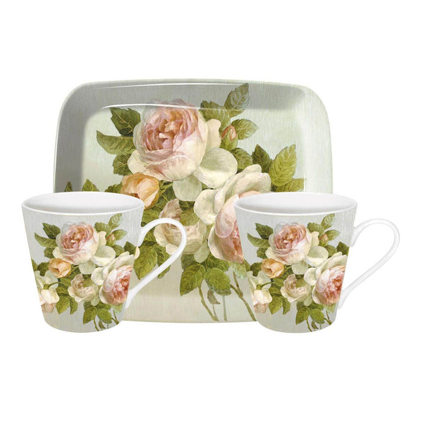 Pimpernel Antique Rose Mug and Tray Set