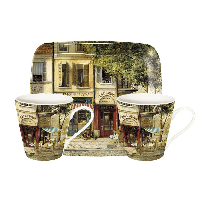 Pimpernel Parisian Scenes Mug and Tray Set