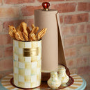 MacKenzie-Childs Parchment Check Wood Paper Towel Holder