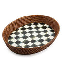 MacKenzie-Childs Courtly Check Rattan & Enamel Tray - Large