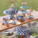 MacKenzie-Childs Royal Check Enamel Three Tier Sweet Stand