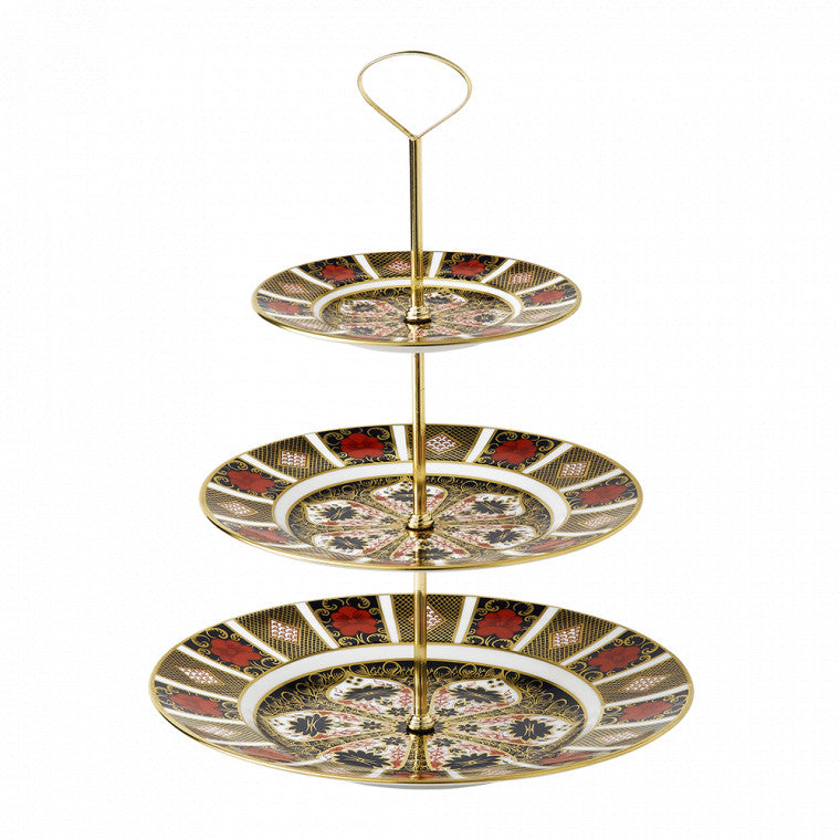 Royal Crown Derby Old Imari Cake Stand - 3 Tier (Gift Boxed)